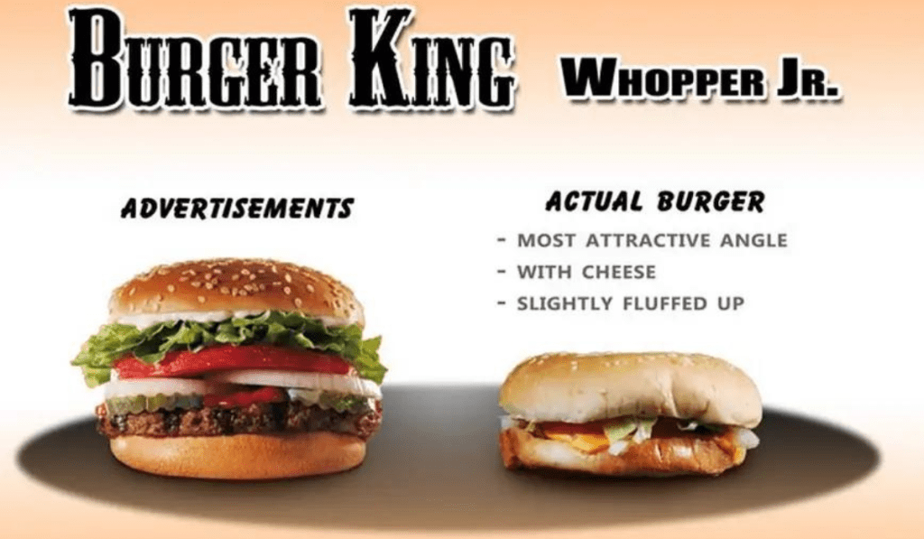 Burger King Ad vs Reality